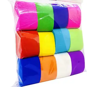 Achtergrond Papier Streamers Mini Crêpepapier Roll Bruiloft Verjaardag Party Streamers Gemengde Kleuren Brandvertragende Crêpepapier Streamer