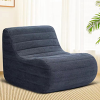Canapé lounge confortable avec mousse à mémoire de forme de qualité, fauteuil moderne sans accoudoirs, pouf gris pour chambre, bureau à domicile, appartement