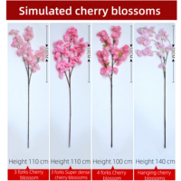 Ranting Bunga Sakura Tiruan Buatan Tangan dari Kain Sutra, Dekorasi Ruang Tamu Modern, Hiasan Lantai untuk Hari Valentine