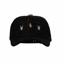 New Style 5 Panel Curved Brim Baseball Cap Custom Suede Cotton Sport B CROSS Caps Barbas Hats Originales With Rhinestone Logo