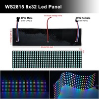 Panneau matriciel flexible DC12V WS2815B 8X16 8X32 LED, programmable numériquement, adressable individuellement, écran LED couleur pleine résolution