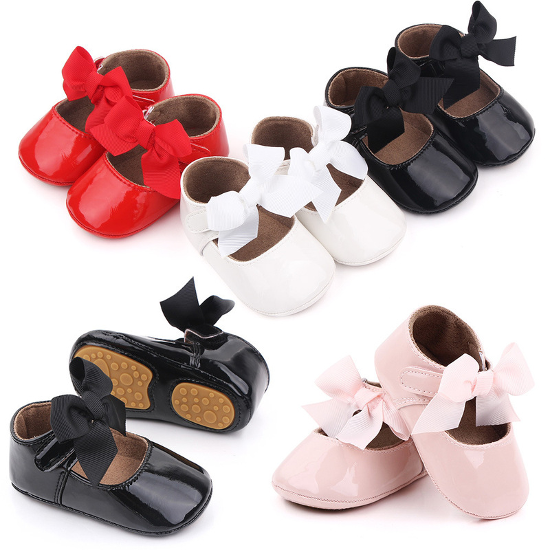 Stock Casual Solid Color Pu Velcro