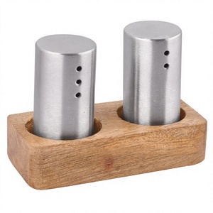 Stainless Steel Salt and <b>Pepper</b> <b>Grinder</b> Set Seasoning Bottle Spice Shaker Salt n Paper with Holder at Wholesale Price - Product Image 1
