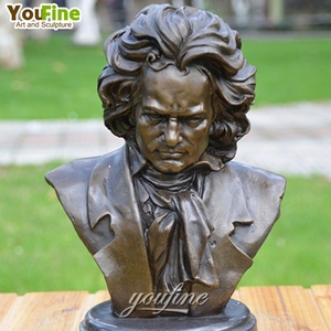 YOUFINE - Busto de <span class=keywords><strong>Beethoven</strong></span> de Bronce de Tamaño Real, Estatua de Escultura Famosa en Venta - Product Image 3