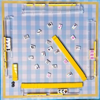 Jeu de Mahjong Jaune Aya Factory – Tuiles de Mahjong Américaines en Acrylique Gravées sur Mesure pour Soirées Familiales, Cadeaux et Divertissement