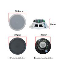 Haut-parleur de plafond actif Bluetooth 2 canaux BT52 de 6,5 pouces pour système audio domestique intelligent, haut-parleur de plafond 25W pour sonorisation publique