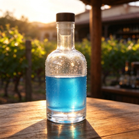Bouteille de vin en verre transparent avec bouchon en liège, bouteille ronde vide pour l'emballage de gin, whisky, vodka – Offre Spéciale