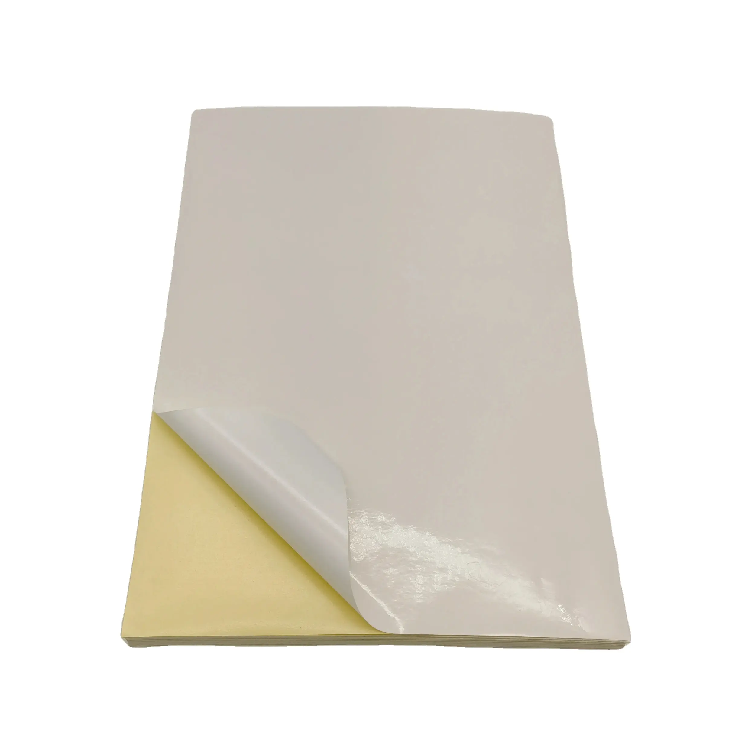 Papier autocollant couché blanc brillant A4 personnalisé imprimable de qualité supérieure 100 feuilles de papier thermique autocollant transparent laser/jet d'encre