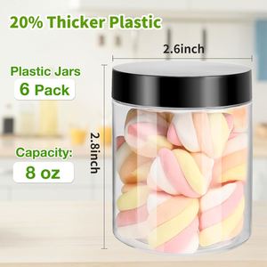 Envases Redondos Transparentes de Plástico PET sin BPA de 250 ml, 350 ml, 550 ml, 600 ml y 1000 ml con Tapa de Rosca para Almacenar Galletas, Dulces y Frutos Secos - Product Image 2