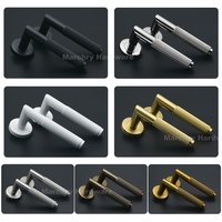 Gagang Pintu Interior Desain Baru Berulir Bahan Stainless Steel 304 Warna Emas Hitam Perunggu Putih Gagang Pintu Berulir Populer