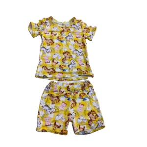 Set di Abbigliamento Casual per Bambini con Stampa Personalizzata di Fragole, in Morbido Tessuto di Bambù Lavorato a Maglia, Traspirante, con Maglietta a Maniche Corte e Pantaloncini - Product Image 2