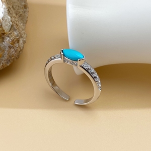 Venta caliente estilo clásico 46mm + anillo de bodas de compromiso en forma de huevo ovalado turquesa para mujeres certificado por CMA - Product Image 3