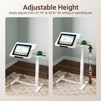 Bureau mobile sur lit, bureau rabattable à 4 roues, réglable en hauteur et en angle, table pour ordinateur portable, bureau à domicile, étude, blanc
