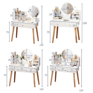 Bàn trang điểm phòng ngủ tối giản hiện đại có gương trang điểm có đèn, bàn tích hợp nhỏ gọn cho phòng cho thuê - Product Image 6