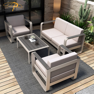 <span class=keywords><strong>Meubles</strong></span> de patio de luxe imperméables, 4 pièces, ensemble de canapés de jardin en aluminium moderne pour l'extérieur - Product Image 2