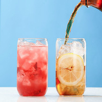 Gobelet en verre borosilicate écologique de 350 ml et 500 ml, style canette de bière, avec couvercle en bambou, paille réutilisable, anti-fuite, compatible lave-vaisselle