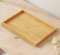 Plateau de Service en Bambou Naturel Durable avec Poignées, Vaisselle Jetable pour Service Alimentaire et Décoration Intérieure pour Fêtes