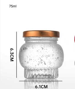 Mini pot en verre avec couvercle en métal pour pudding, yaourt, <span class=keywords><strong>caviar</strong></span>, <span class=keywords><strong>vanille</strong></span>, gelée, confiture, épices au miel, vaisselle, 50ml, 75ml, 100ml, 180ml, 360ml - Product Image 2