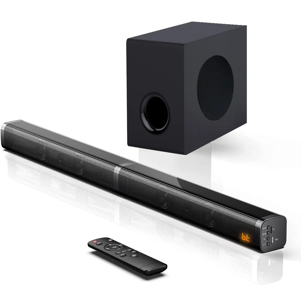 100W Soundbar for TV 2.1 Wireless BT V5.0 Speakers Home Theater System with Subwoofer 3D Stereo Boombox Remote Control