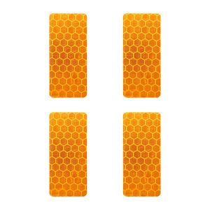 4 pz adesivi rettangolari riflettenti arancioni per utensili di tornitura per una maggiore visibilità e sicurezza - Product Image 1