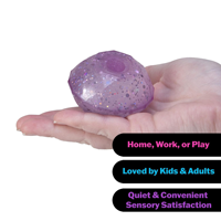 NeeDoh Groovy Jewel Super Sparkly Squish Toy Transparent Glitter Diamond Gem Stress Squeeze Ball Fidget Anxiety Relief Sports