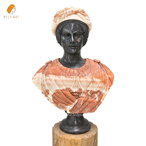 Sculptures de buste féminin de conception classique <span class=keywords><strong>Statue</strong></span> de femme <span class=keywords><strong>africaine</strong></span> noire <span class=keywords><strong>en</strong></span> marbre - Product Image 3