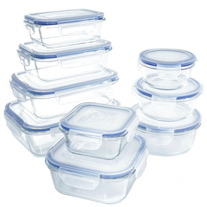 Citylife Hot Sale LeakProof High Borosilicate Glass Fresh Box Fruit Salad Storage Bowl Set Meal Prep Glass Lunch Box