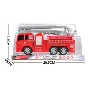 China Supplier Sales Mini Diecast Simulation City Fire Truck Toys Friction Inertial Fire Truck With Light Alarm Sound