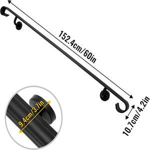 Main courante murale en acier inoxydable - Design moderne Sécurité des escaliers Antidérapant et résistant à la rouille Montage <span class=keywords><strong>mural</strong></span> Convient à 4-5 marches - Product Image 4