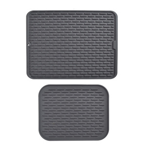 Tapis en silicone écologiques classiques personnalisés pour comptoir de cuisine, dessous de plat résistants à la chaleur, tapis de séchage lavables - Product Image 2