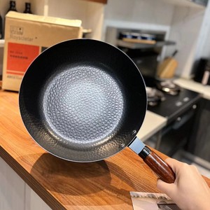 Wok en fer ancien chinois multifonctionnel Poêle à frire antiadhésive sans fumée ni revêtement Wok - Product Image 1