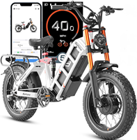 Grand stock EAhora Juliet Pro 2, pneus larges de 20 pouces, 52V, puissance extrême, double moteur, conduite tout-terrain, fourche à suspension, 7 vitesses, électrique