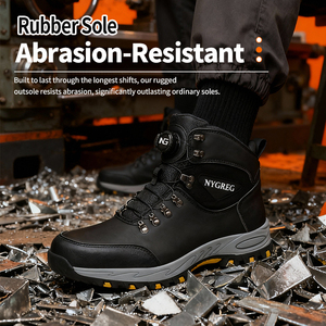 <span class=keywords><strong>Scarpe</strong></span> da Lavoro Invernali Unisex <span class=keywords><strong>con</strong></span> Punta in Acciaio, Tomaia in Microfibra Nera e Tessuto Elasticizzato - Product Image 6