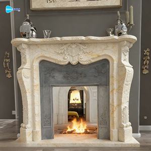 संगमरमर के फायरप्लेस के चारों ओर संगमरमर के फायरप्लेस के पास संगमरमर की फिकप्लेस मैटल को आंतरिक सजावट के लिए - Product Image 2