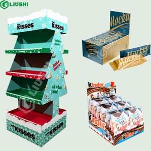 Obral besar kaus kaki Natal cokelat karton kertas tampilan hadiah Natal promosi Pop lantai kardus Tampilan berdiri - Product Image 1
