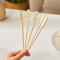 Brochettes plates jetables compostables en bambou, sans plastique, pour barbecue