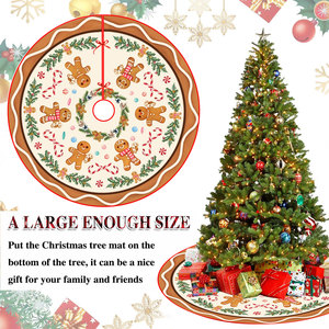 Falda para Árbol <span class=keywords><strong>de</strong></span> <span class=keywords><strong>Navidad</strong></span> Personalizada <span class=keywords><strong>de</strong></span> <span class=keywords><strong>Amazon</strong></span> Farmhouse con Diseño <span class=keywords><strong>de</strong></span> Pan <span class=keywords><strong>de</strong></span> Jengibre, Copos <span class=keywords><strong>de</strong></span> Nieve y Muñeco <span class=keywords><strong>de</strong></span> Nieve, Decoración Navideña para Interiores del Hogar - Product Image 6