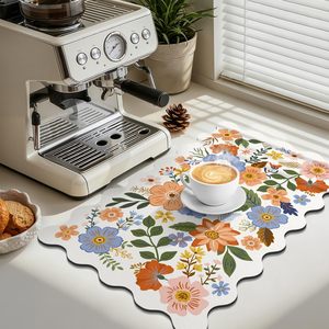 Tapis absorbant pour bar à café, séchage rapide, en diatomite, avec support antidérapant pour évier de cuisine et comptoir, directement de l'usine - Product Image 1