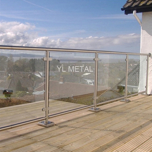 YL Modern Style Stainless Steel DIY Balustrade Outdoor Handrail Glass <strong>Railing</strong> for Deck Terrace <strong>Balcony</strong> - Product Image 2