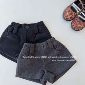Pantaloncini invernali da ragazza in lana <span class=keywords><strong>neri</strong></span> e grigi, caldi, per bambine 2-9 anni - Product Image 1