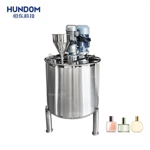 Mesin mixer baja tahan karat tangki pengaduk dan campuran kosmetik viskositas tinggi lapisan tunggal dengan corong