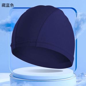 Bonnet de bain en nylon uni doux pour piscine, unisexe adulte, protection des oreilles, sans compression sur la tête - Product Image 1