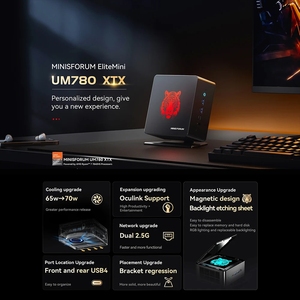 Mini PC MINISFORUM UM780 XTX 7 7840HS Gaming 11 DDR5 32GB 1TB SSD 8K USB4 WiFi6E, Computadora de Escritorio UM780 XTX, Último Modelo - Product Image 3