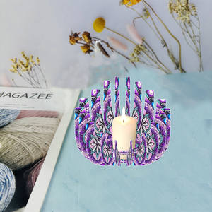 Bougeoir d'artisanat d'art <span class=keywords><strong>de</strong></span> perceuse <span class=keywords><strong>de</strong></span> diamant <span class=keywords><strong>de</strong></span> <span class=keywords><strong>peinture</strong></span> <span class=keywords><strong>de</strong></span> diamant violet - Product Image 1