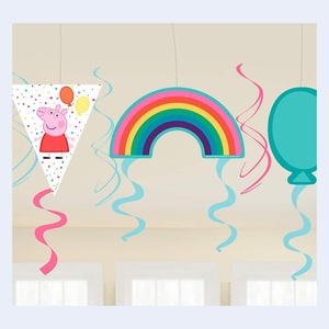 Set de Decoración Espiral de Peppa Pig, 3 Piezas, Globos Colgantes de Arcoíris para Fiestas de Cumpleaños Infantiles - Product Image 1