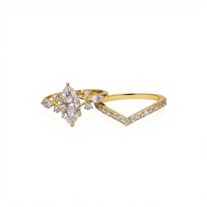 Anillo de Compromiso de Lujo con Diamante Cultivado en Laboratorio de 1.34 CT TDW, Corte Marquesa, Engaste de Garras, Oro Amarillo de 14K, con Diamante Principal de 1.00 CT - Product Image 5