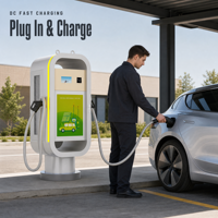 Station de recharge rapide commerciale 30-240 kW 250 A 400 V CC, double borne de recharge pour véhicules électriques CCS2 GB/T CHAdeMO