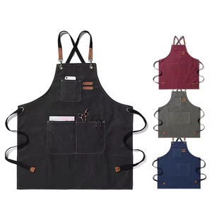 Celemek kanvas katun punggung silang dengan saku katun kanvas celemek punggung silang dengan saku celemek koki - Product Image 1
