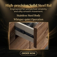 Rail de guidage télescopique multifonctionnel en acier inoxydable invisible de 45mm pour Table à manger cuisine hôtel salon