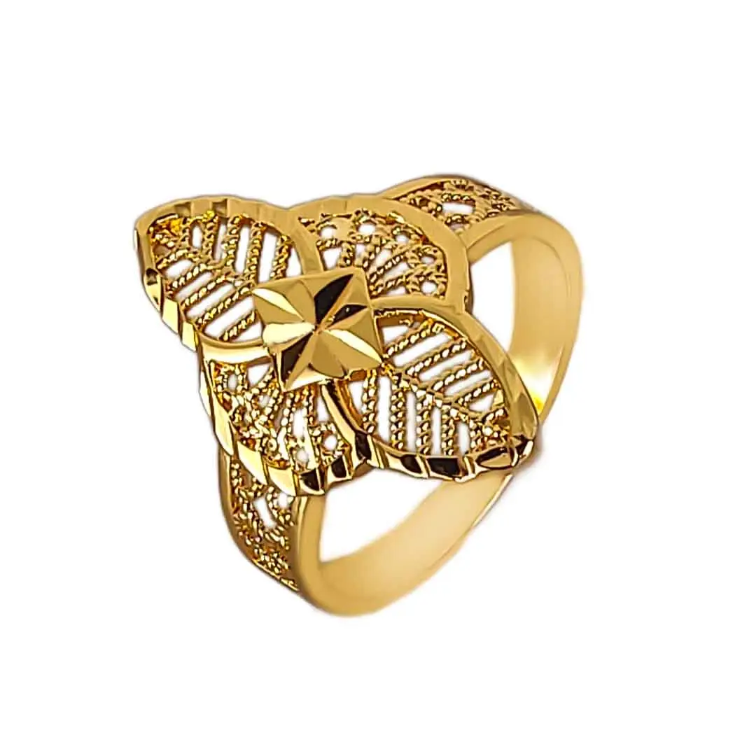 New Design Dubai Jewelry Women Fashionable Ethiopia Hollow out Long Gold Vintage Rings Party African Wedding Gifts Middle East